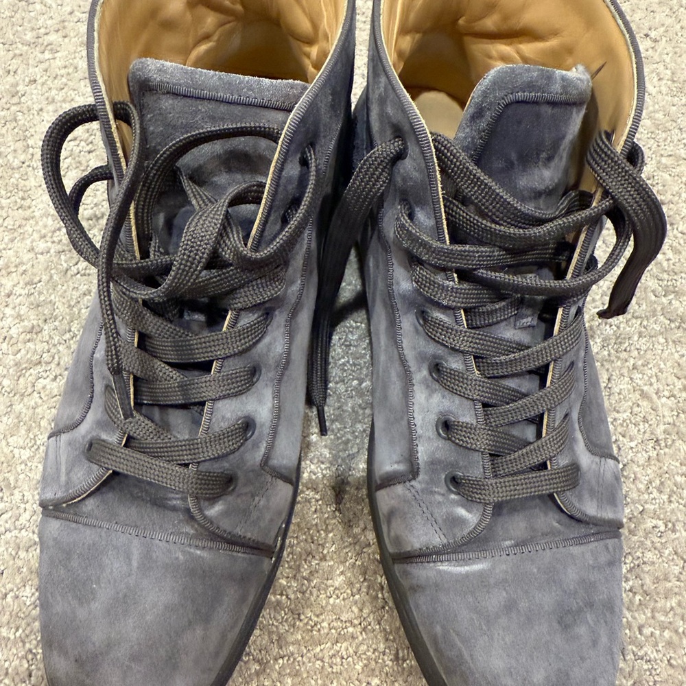 Louboutin Louis Orlato Flat, Velour, Smokey. Size 44.5 (11.5)